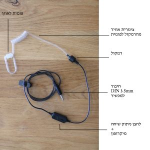 אוזניות אוויר זולות , מונו, חיבור DIN3.5mm